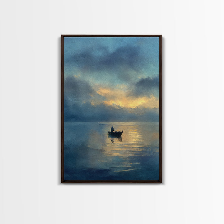 Elegant Golden Geometric Floral Pattern On Turquoise Background Classic Wall Art Framed Canvas Print For Luxury Home Decor And Office Art