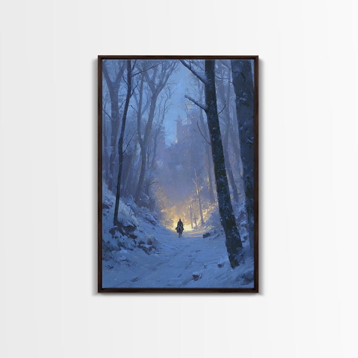 Warm Night Market Painting With Lanterns Digital Art Canvas Print For Cozy Boho Wall Decor And Atmospheric Interior Design