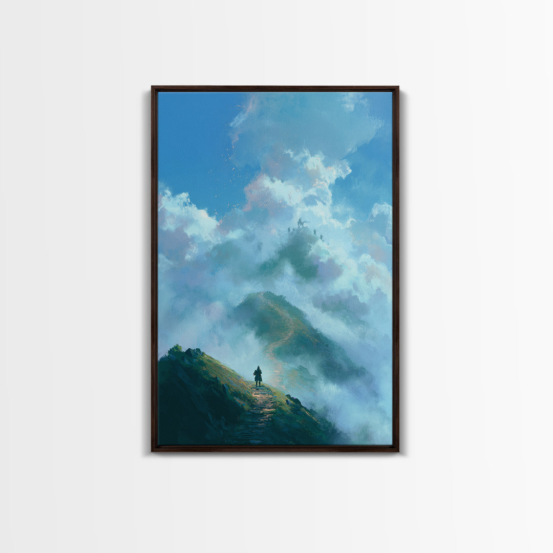 Stormy Lake Landscape Oil Painting Moody Nature Wall Art - Canvas Print For Rustic Living Room And Cabin Decor