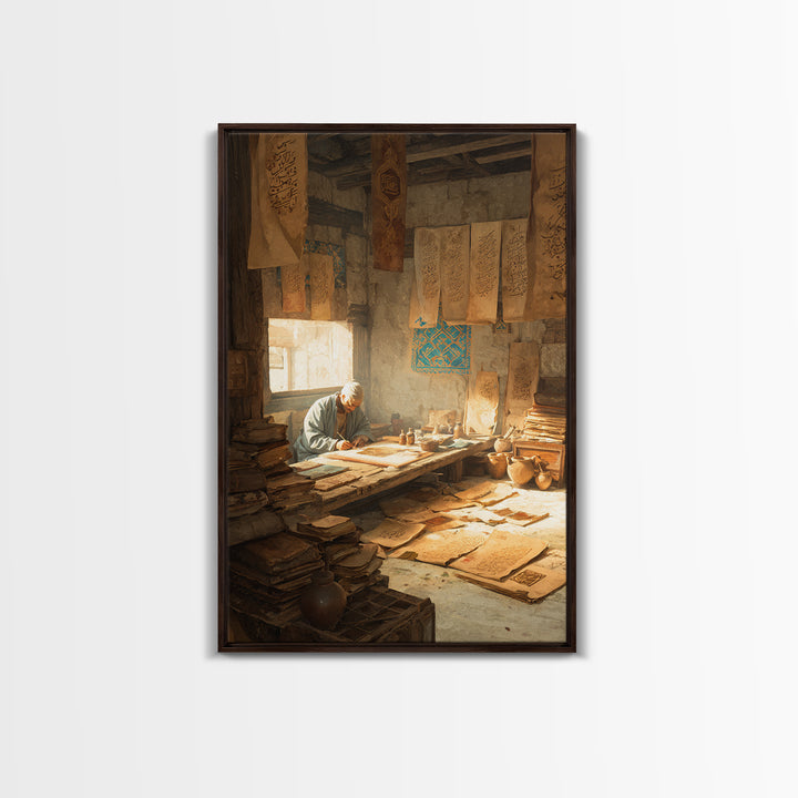 Peaceful Cityscape With Birds Flight And Warm Sunset Light Framed Canvas Print Urban Wall Art For Home Decor
