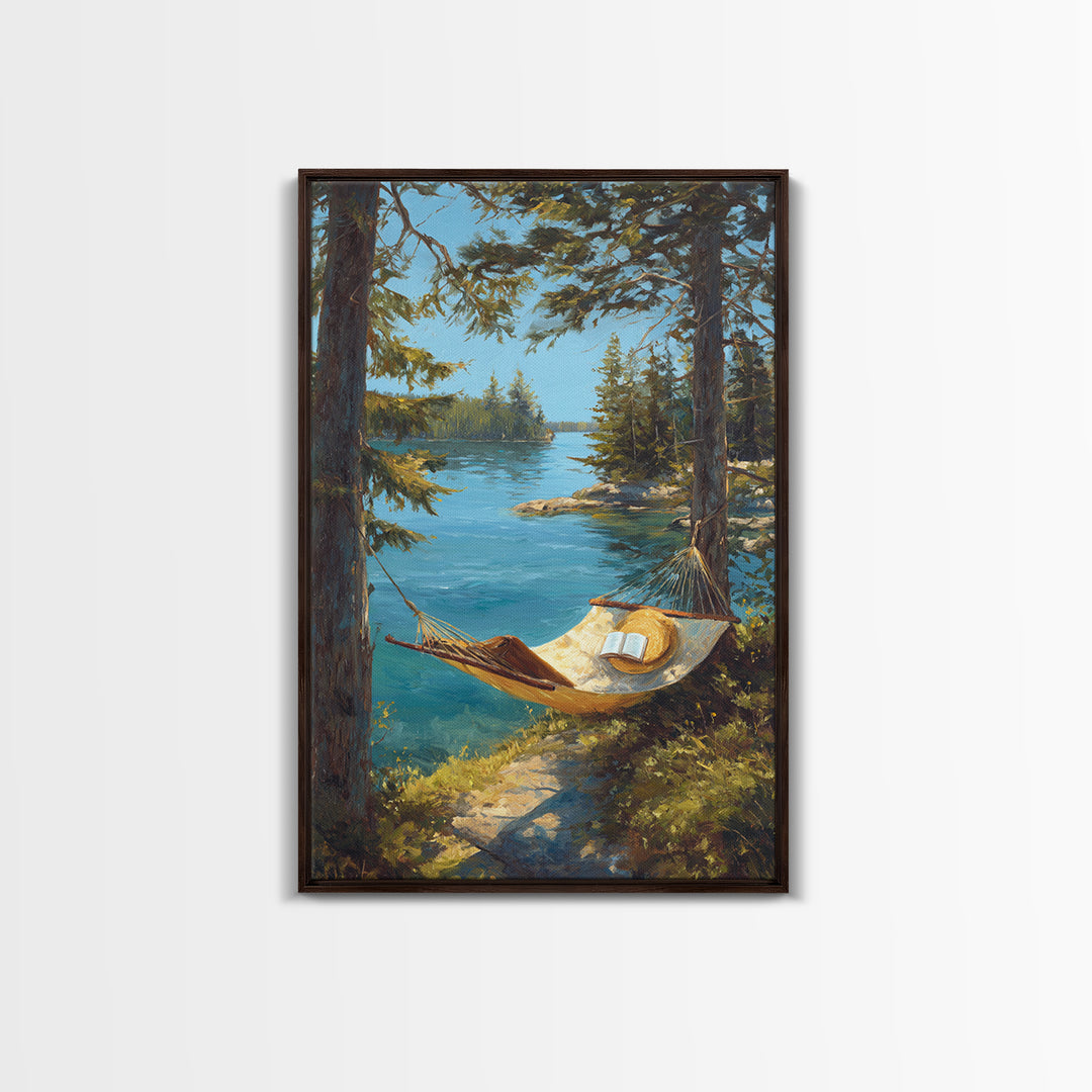 Peaceful Coastal Harbor Sunset Scene Landscape Wall Art Framed Canvas Print For Warm Home Decor Gift For Art Lovers