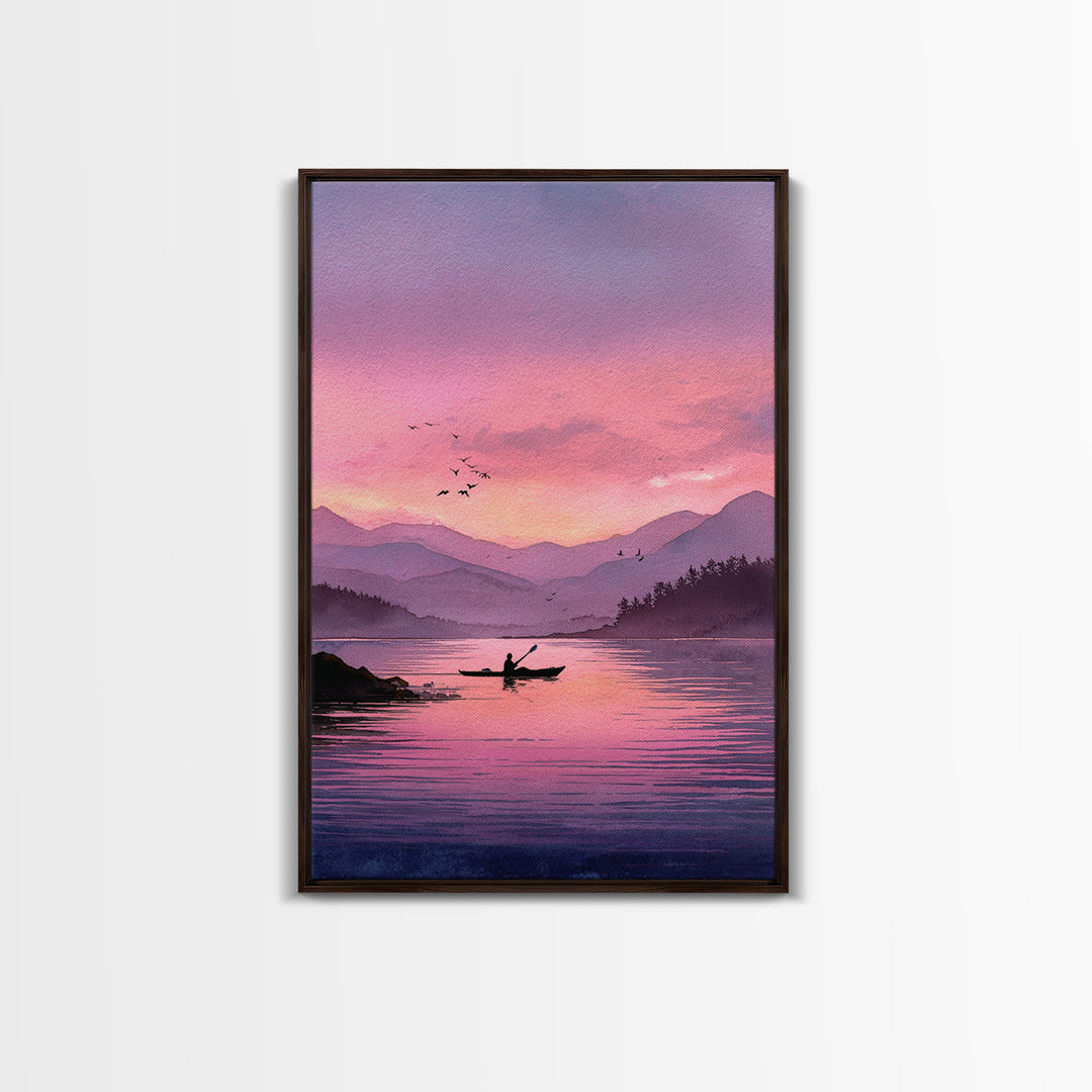 Majestic Sunset Over Historic Town With Tower Framed Canvas Print European Village Landscape Wall Art For Rustic Home