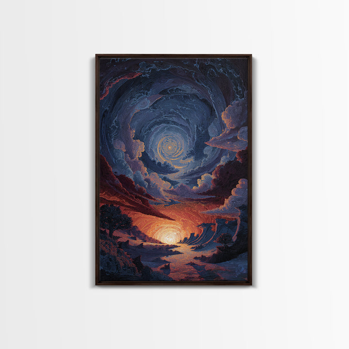 Cosmic Spiral Sunset Wall Art, Surreal Celestial Landscape, Fantasy Space Poster, Mystical Home Decor, Dreamy Room Decor