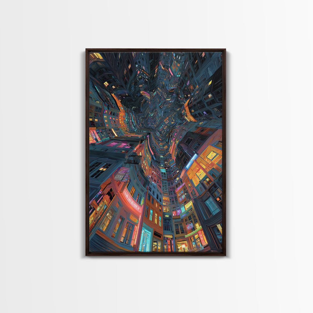 Vibrant Neon Purple And Pink Tropical Palm Tree Landscape Synthwave Sunset Digital Wall Art Canvas Print