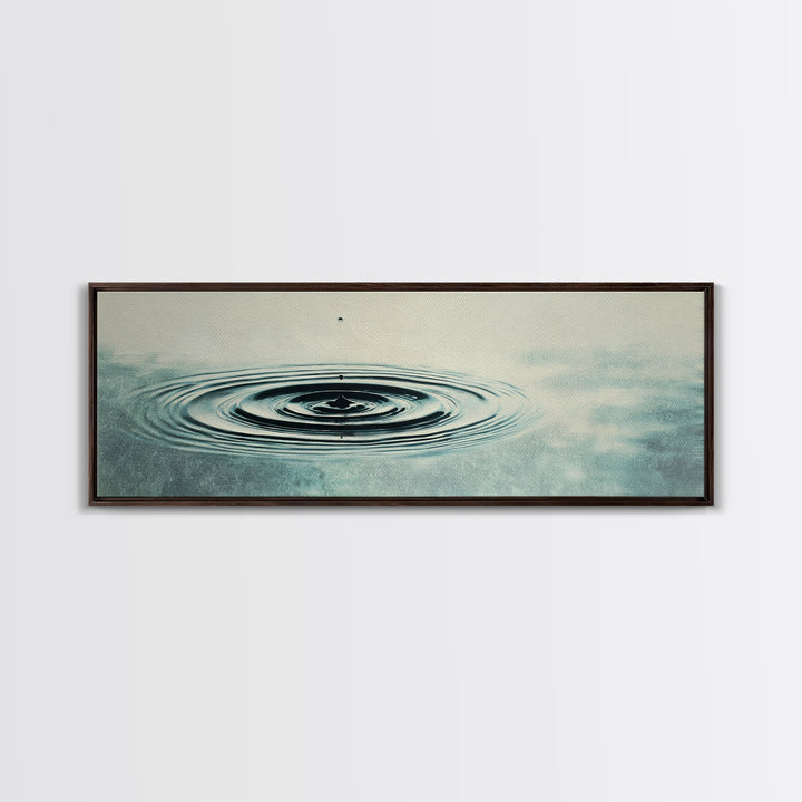 Minimal Water Ripple Wall Art, Zen Water Drop Canvas Print, Calming Bathroom Decor, Spa Office Neutral Art Print, Mindfulness Gift