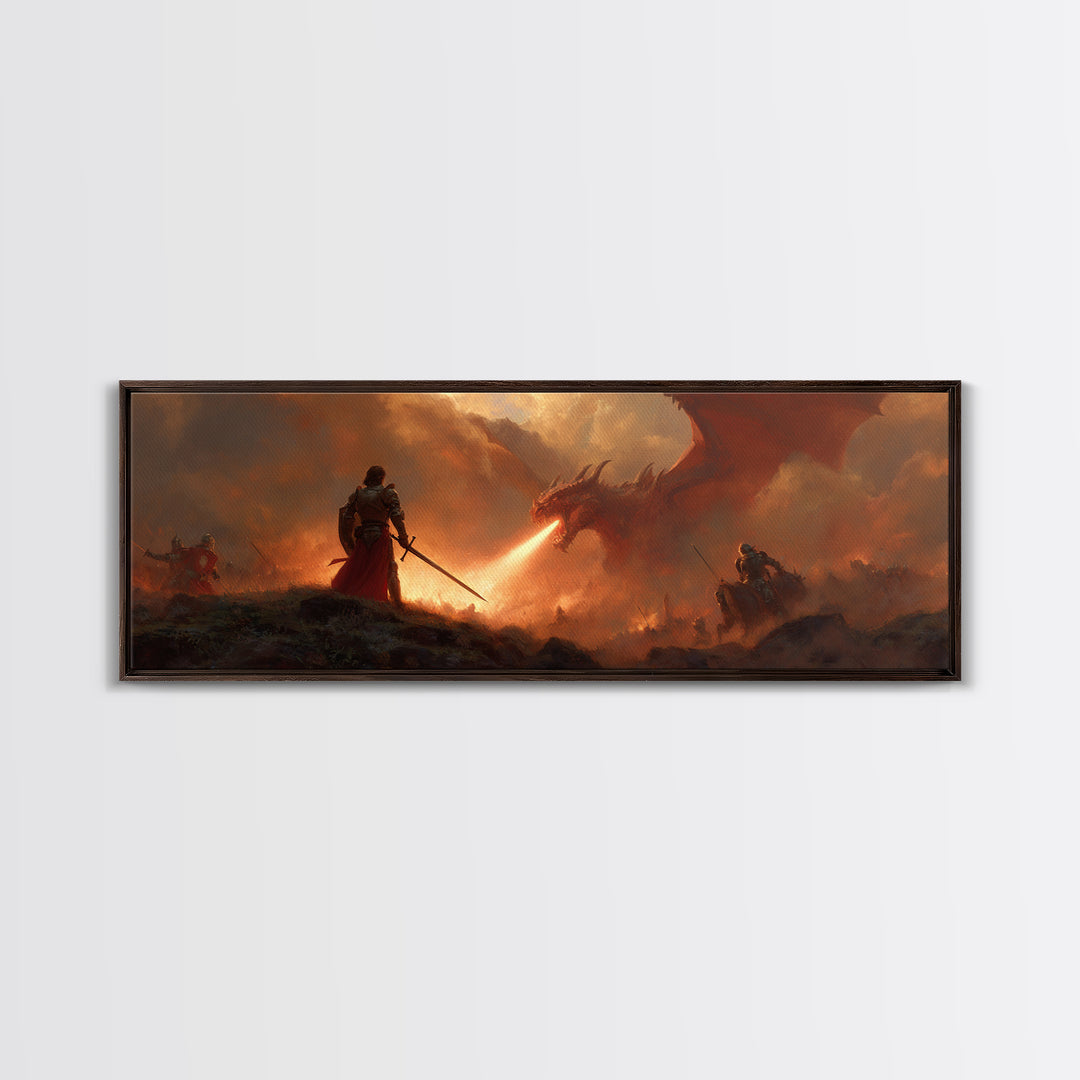 Angelic Canvas Print Featuring Holy Warrior With Sword And Radiant Wings Illuminated In Heavenly Light Spiritual Wall Art For Inspirational Home Decor