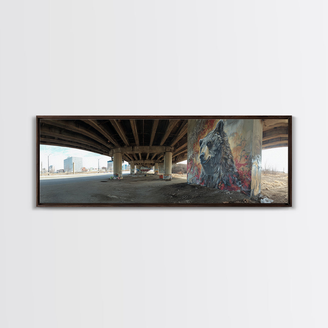 Vibrant Urban Graffiti Tiger Mural In City Street Framed Canvas Print Colorful Street Art Wall Decor