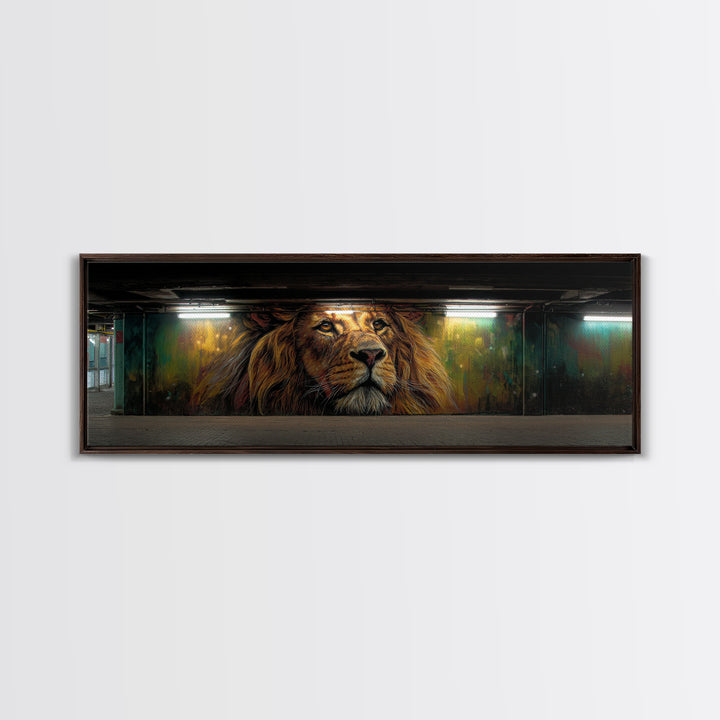 Majestic Lion Graffiti Mural Subway Art Wall Art Canvas Print Urban Street Decor For Home And Office