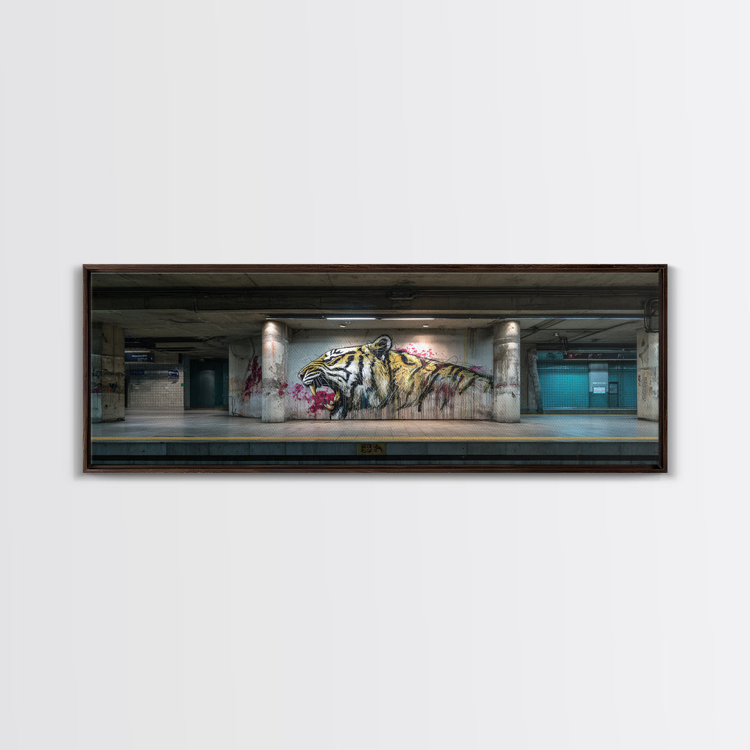 Street Art Tiger Graffiti Wall Mural Artwork With Urban Vibes Wall Art Framed Canvas Print For Modern Home Decor