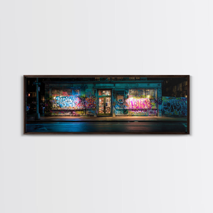 Urban Street Graffiti Art Photography Wall Decor Modern Wall Art Framed Canvas Print For Living Room