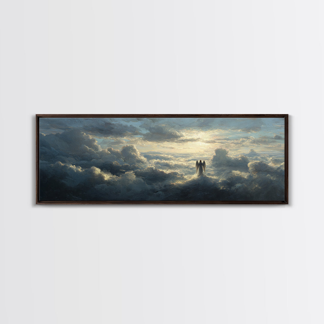 Medieval Knight In Fiery Battlefield Oil Painting Wall Art Large Framed Canvas Print For Home