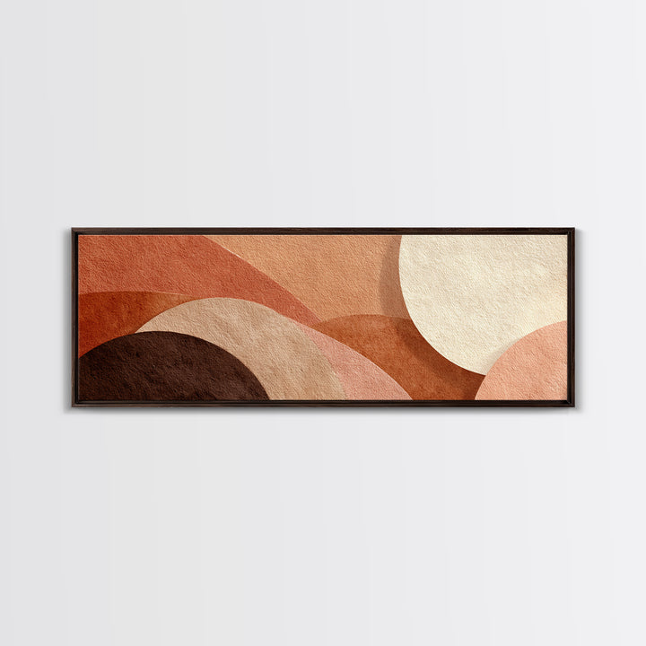 Warm Abstract Arches And Circles Canvas Print, Terracotta Neutral Wall Art, Organic Modern Decor, Earth Tone Bedroom Print