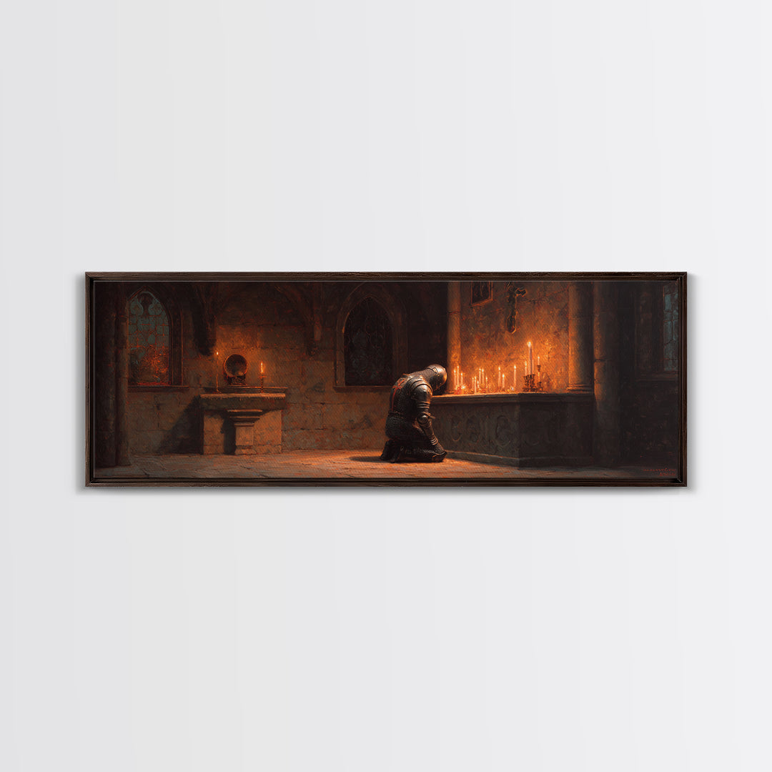 Sunlit Medieval Church Interior With Dramatic Lighting And Arches Framed Canvas Print For Timeless Wall Art And Rustic Home Decor