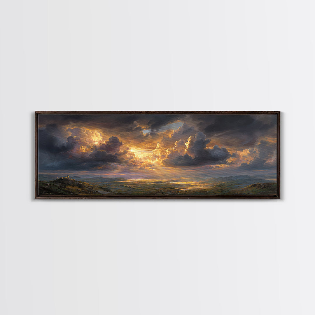 Peaceful Dawn Over Tranquil Forest Lake Canvas Print Misty Morning Nature Wall Art For Living Room Decor