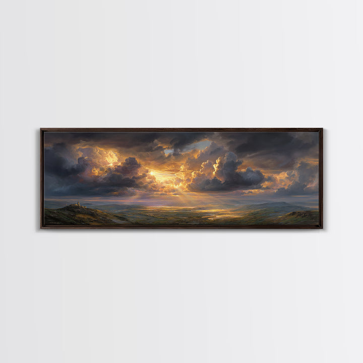 Peaceful Dawn Over Tranquil Forest Lake Canvas Print Misty Morning Nature Wall Art For Living Room Decor