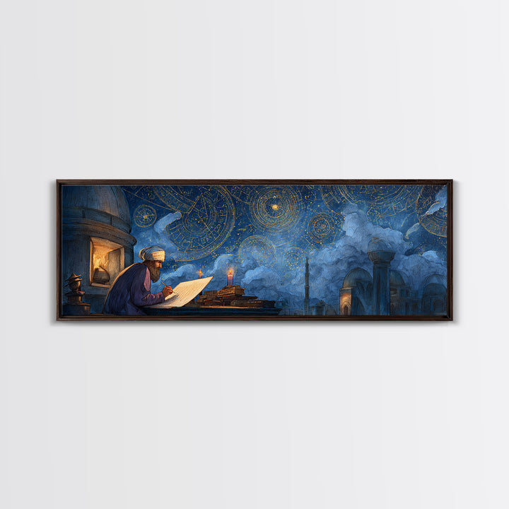 Enchanting Nighttime Ancient Cityscape With Moon And Lanterns Painting Wall Art Framed Canvas Print For Magical Home Decor
