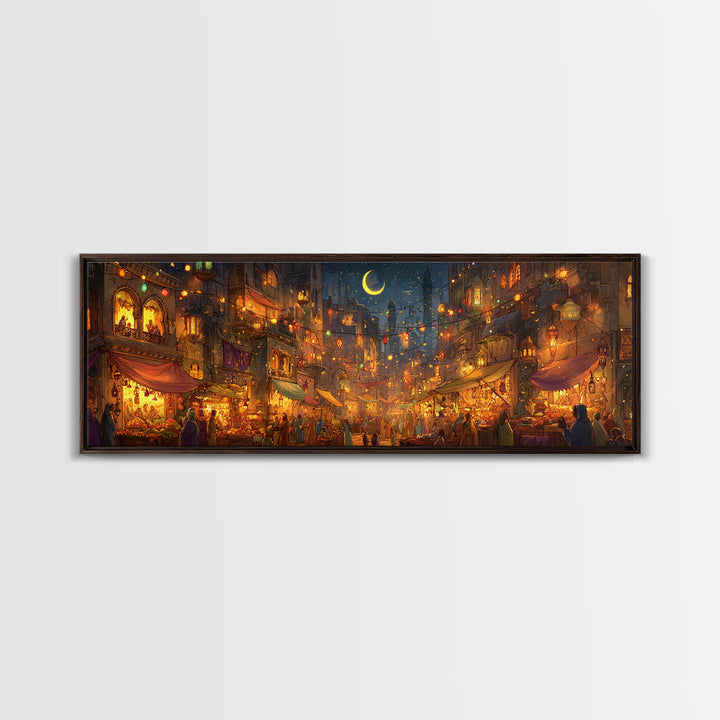 Calm Mountain Lake Canoe Landscape Oil Painting Wall Art Serene Nature Scene Large Framed Canvas Print