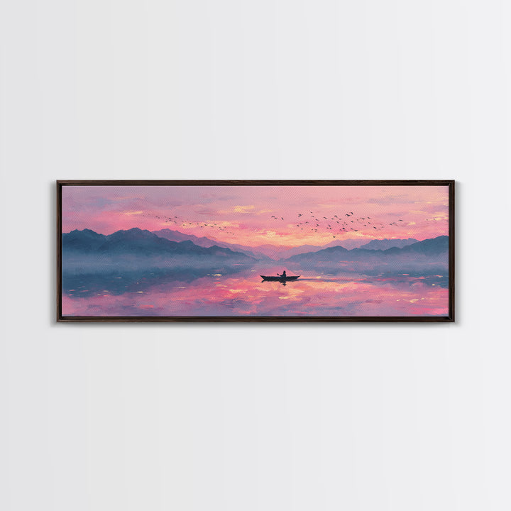 Vibrant Fantasy Dragon In Glowing Stormy Night Sky Dramatic Surreal Wall Art Framed Canvas Print For Unique Home Decor And Gift