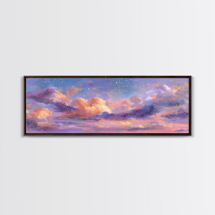 Pastel Pink Cloud Canvas Print, Dreamy Sunset Sky Painting, Celestial Wall Decor, Soft Aesthetic Bedroom Art, Modern Home Decor Gift