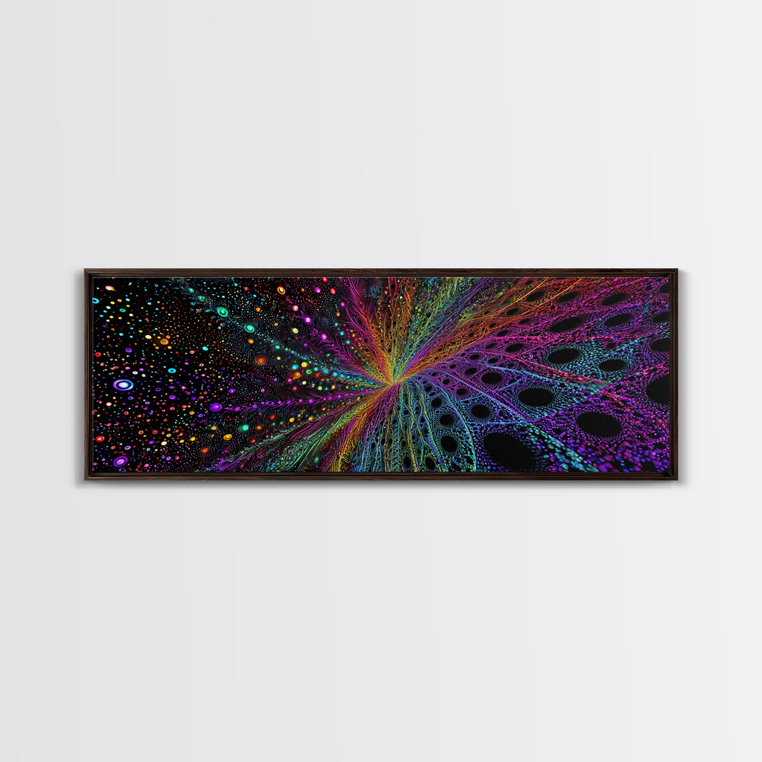 Rainbow Fractal Starburst Abstract Wall Art, Psychedelic Space Canvas Print, Colorful Modern Decor, Cosmic Gallery Gift Idea
