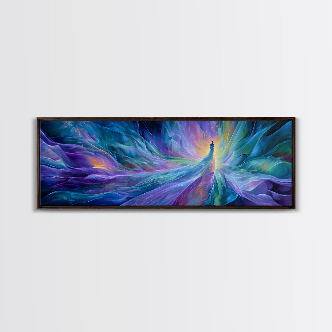 Ethereal Ice Queen In Blue Abstract Canvas Print, Dreamy Fantasy Wall Art, Calming Modern Bedroom Home Decor, Gift For Her