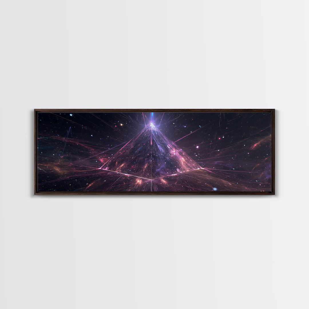 Cosmic Pyramid Galaxy Wall Art, Celestial Abstract Canvas Print, Space Decor, Sci Fi Wall Decor, Mystical Astronomy Art Print
