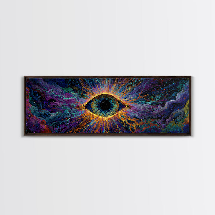 Cosmic All Seeing Eye Wall Art, Psychedelic Abstract Canvas Print, Mystical Celestial Decor, Spiritual Statement Artwork
