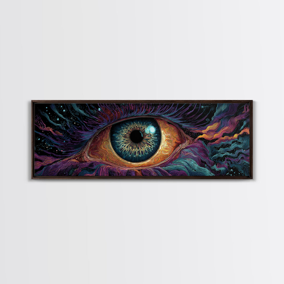 Surreal All Seeing Cosmic Eye Wall Art, Mystical Psychedelic Canvas Decor, Spiritual Wall Art Print, Modern Home Decor, Gift For Her