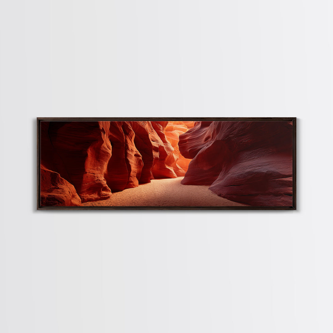 Red Slot Canyon Sunbeam Canvas Print, Southwestern Wall Art, Desert Landscape Decor, Arizona Travel Poster, Earth Tone Decor