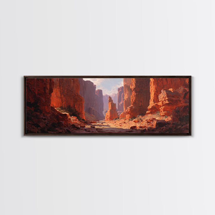 Red Rock Desert Canyon Wall Art, Southwestern Landscape Canvas Print, Western Decor, Earth Tone Decor, Large Horizontal Art
