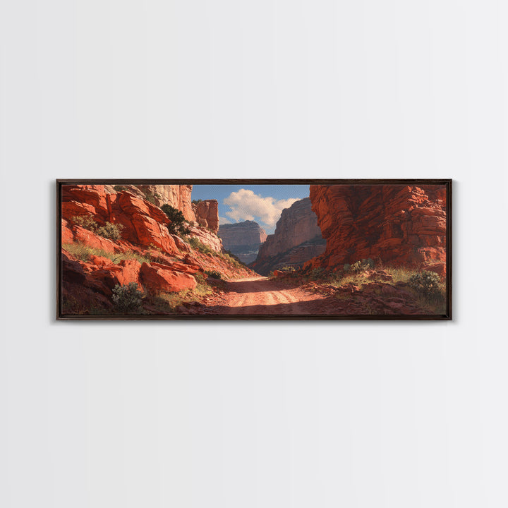 Red Rock Desert Canyon Road Canvas Print, Southwestern Wall Art, Arizona Landscape Decor, Rustic Western Home Decor Gift