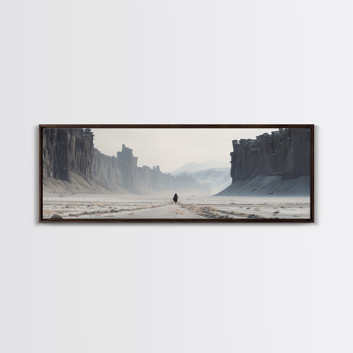 The Wanderer - Framed Canvas Print - Scifi Wall Art - Game Room Decor - Gamer Gift - Mancave Wall Art