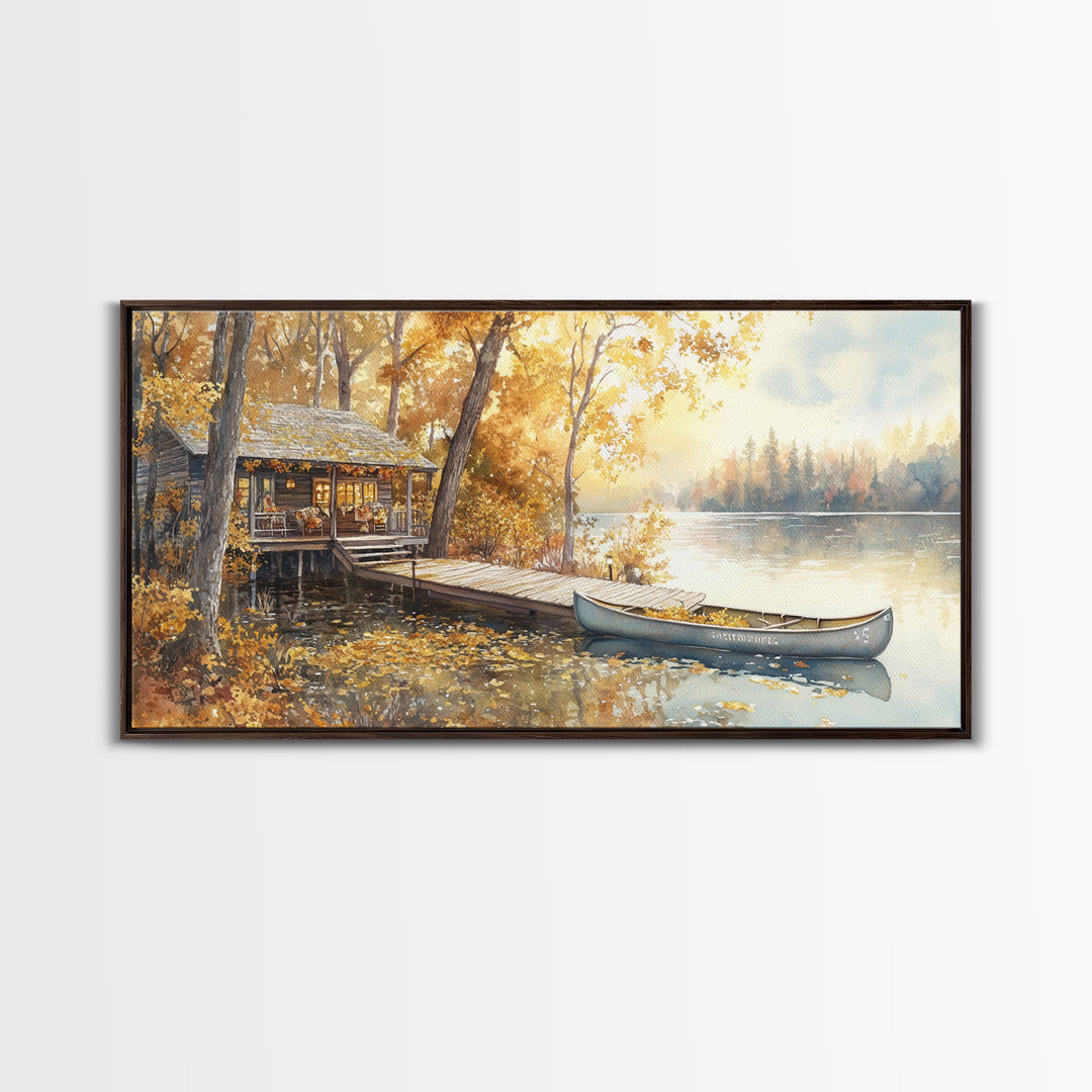 Cozy autumn farmhouse kitchen, fall harvest art, vintage fall wall decor, rustic kitchen wall print, country home decor, framed canvas print