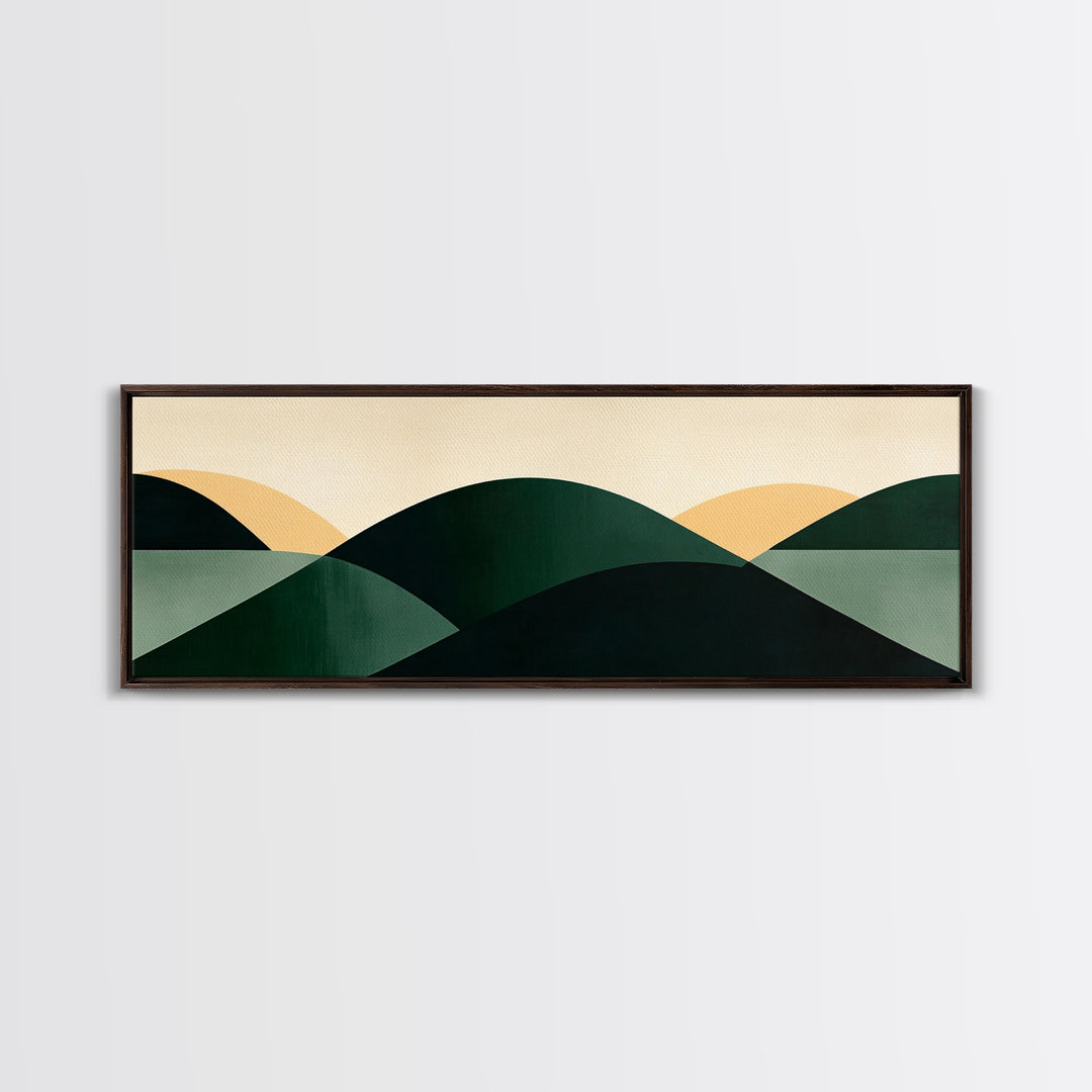 Abstract Mid-Century Modern Geometric Shapes Wall Art, Framed Canvas Print, Mid Century Modern Home Decor, Above Sofa or Bed Boho Art