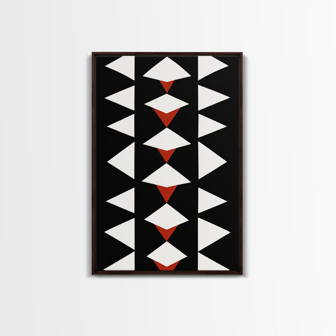 Arrow Panel Canvas Print, Boho Art, Wood Panel Canvas, Terracotta Art, Aztec Art, Retro Mid Century Modern Geometric Wall Art