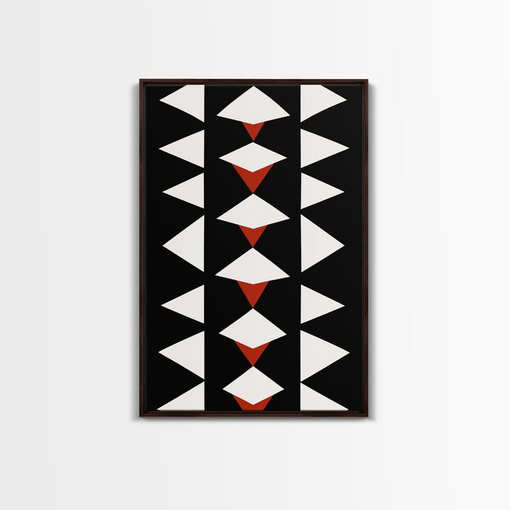 Arrow Panel Canvas Print, Boho Art, Wood Panel Canvas, Terracotta Art, Aztec Art, Retro Mid Century Modern Geometric Wall Art