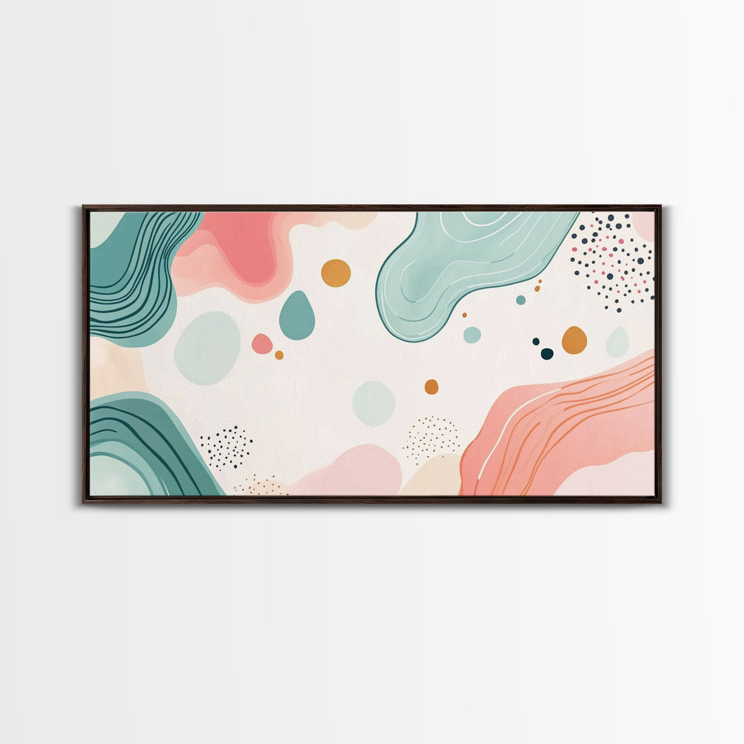 Abstract Retro Style 90s Inspired Wall Art, Modern Art on White Background