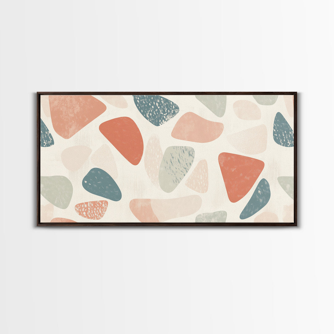 Abstract Shapes Geometric Wall Art Canvas Print, MCM Style Home Decor, Above Sofa Art Home Decor