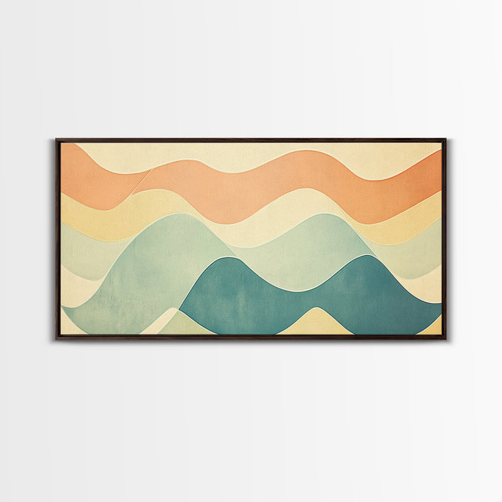 Pastel Abstract Aerial Geometric Giclee Art Print, Large Mid Century Modern Wall Art, Minimalist Decor For Living Room Above SOfa