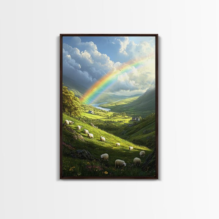 A Rainbow Over Ireland, Ireland Landscape Painting Print, Irish Decor, Ireland Wall Art, Ireland Inspired Home Decor