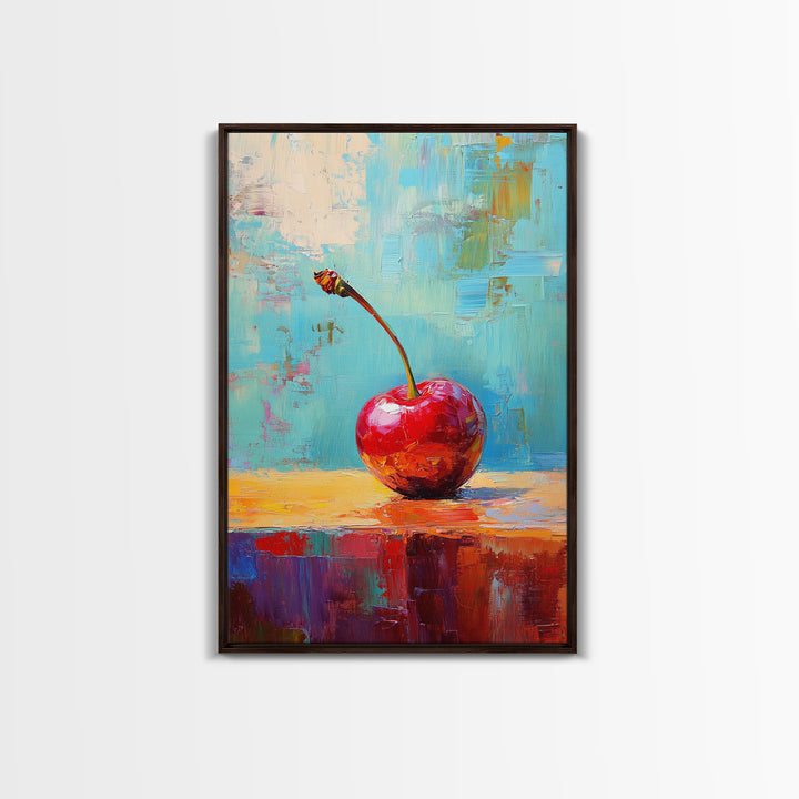 Cherry Painting Print, Canvas Print, Cherry Painting Original Art Berry Still Life Painting On Canvas, Original Artwork, Kitchen Decor, Dining Room Art