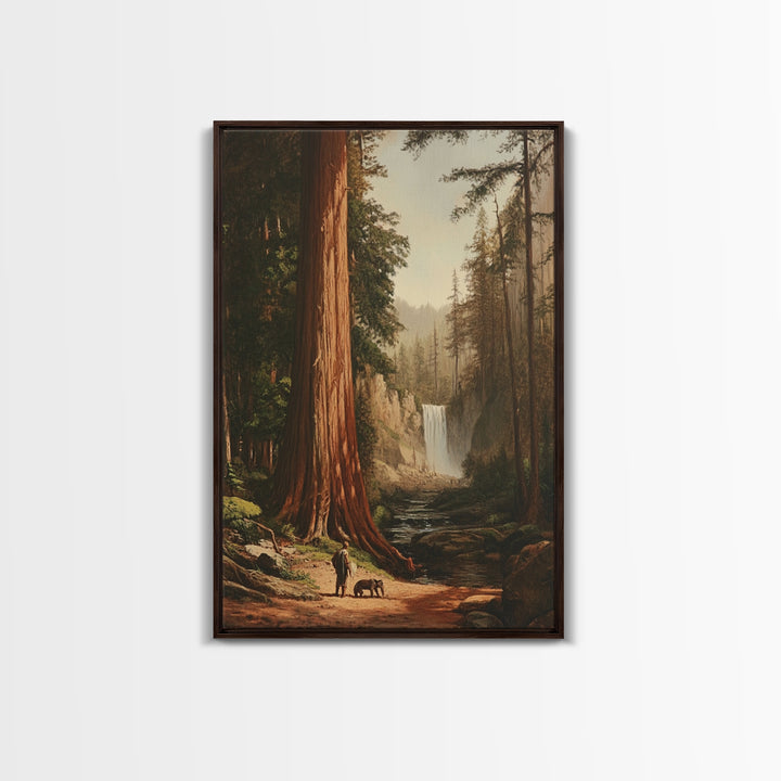 California Wall Art Framed Canvas Print, Redwood Trees, Fantasy Decor