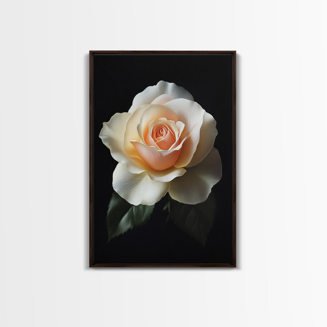 A white Rose Canvas Print, Floral Print, Floral Decor, Flower Painting, Rose Wall Art, Rose Painting, Cute Preppy Home Decor, French Country Art