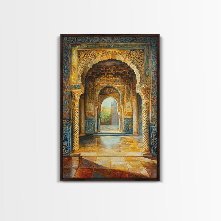 Painting Print of a Morrocan Scene, Moroccan Style Artwork, Moroccan Painting, Arabic Inspired Wall Art