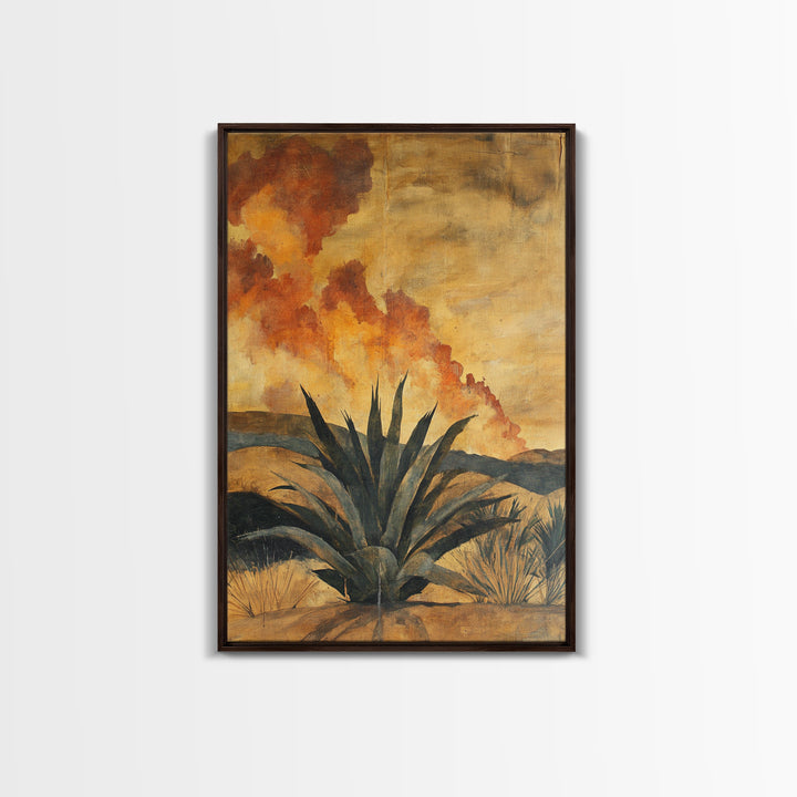 Abstract Agave Painting Print, Chicano Decor, Agave Wall Art, Rustic Farmhouse Decor, Mexicano Art, Agave Wall Art, Southwestern Art