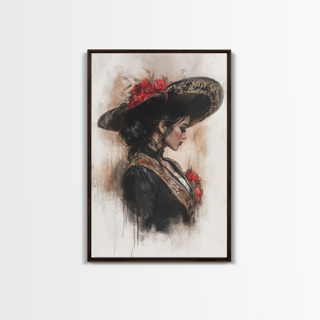 Chicano painting Print, Mexicano Wall Art, Female Matador, Female Bull Fighter Painting Print, Chicano Wall Art, Tejano Decor