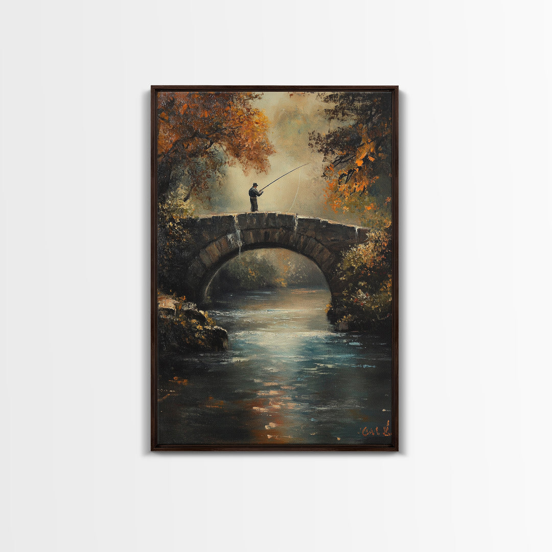 Fly Fishing Art Print on Canvas - Outdoors Gift Idea - Gift For Dad - Fly Fishing Art - Fly Fishing Painting - Trout Fishing - Outdoorsman Gift