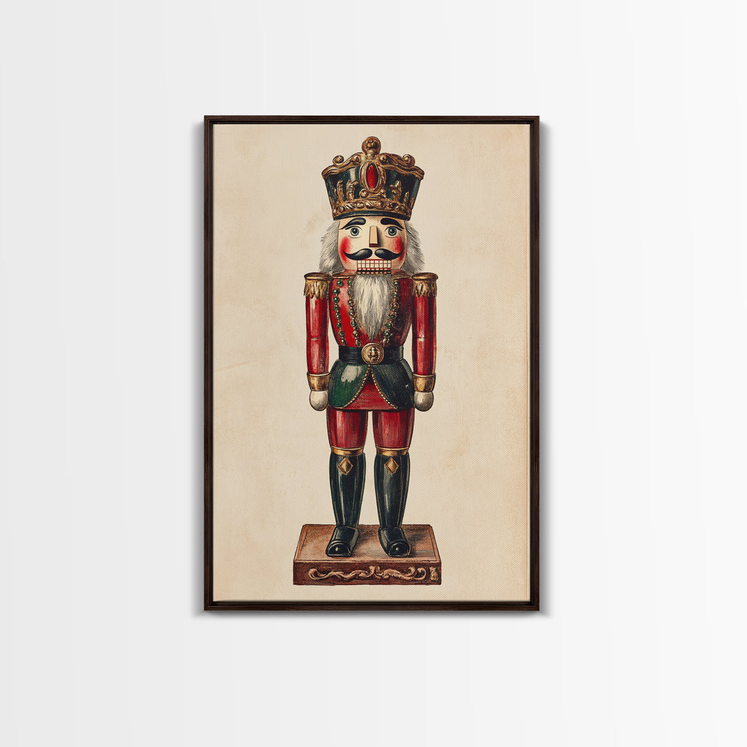 Sketch of a Nutcracker Canvas Print - Framed Canvas - Minimalist Christmas Art - Boho Christmas Art - Rustic Christmas Art