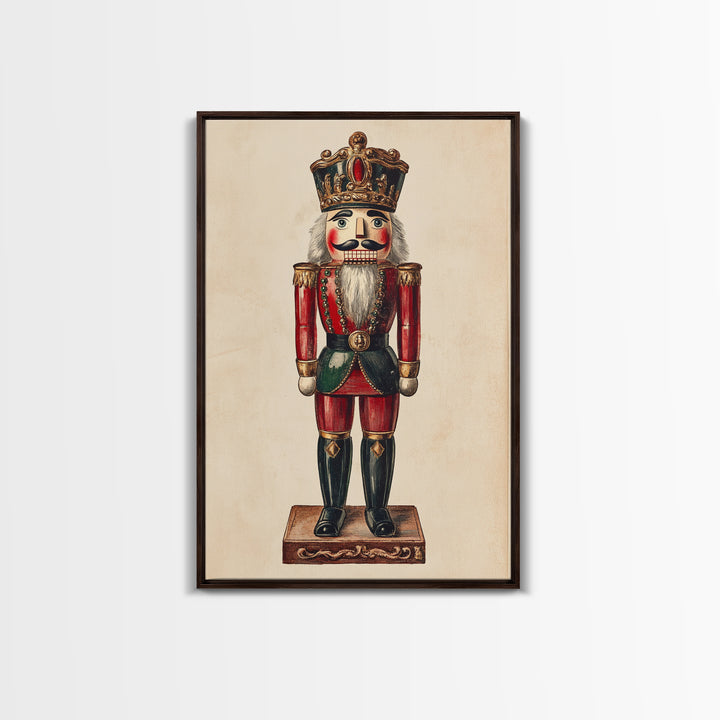 Sketch of a Nutcracker Canvas Print - Framed Canvas - Minimalist Christmas Art - Boho Christmas Art - Rustic Christmas Art