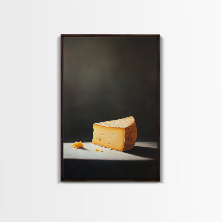 Cheese Art - Kitchen Wall Art - Framed Canvas Print - Kitchen Decor - Rustic Kitchen, Farmhouse Kitchen Wall Art - Cheese Oil Painting